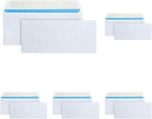 Quality Park #10 Security Redi-Strip Envelopes, 4-1/8 x 9-1/2 Inch, 24 lb. White Wove, Treated Envelope, 500/Box (QUA90019R) in Saudi Arabia