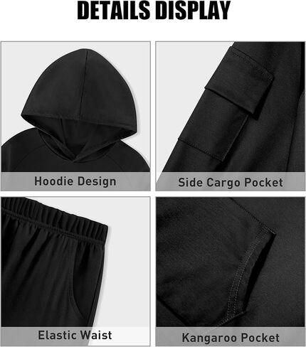 ملابس الأولاد الأكمام الطويلة صلبة الكنغر جيب هوديي والسراويل الخريف خريف الشتاء 2 قطعة من التعرق مجموعة 6-12T in Kuwait