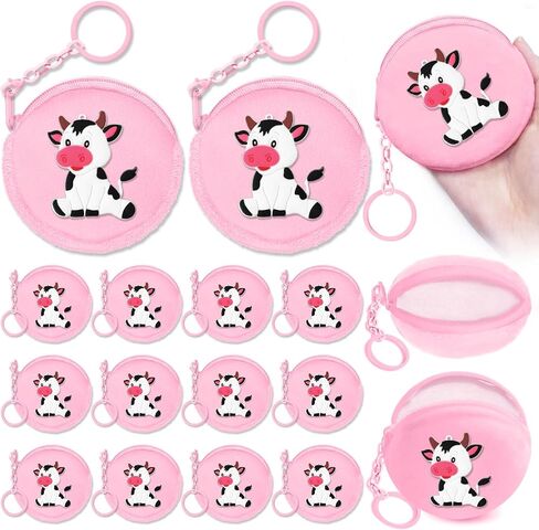 15 Pack Cow Coin Presh مع سلسلة مفاتيح السوستة ، حزب Bag Bag Party لزخارف حفلة عيد ميلاد البقر ، وحيوان مزرعة تحت عنوان الطفل ، ومكافآت كرنفال المدرسة ، والسفر ، وجائزة الفصل الدراسي in Kuwait