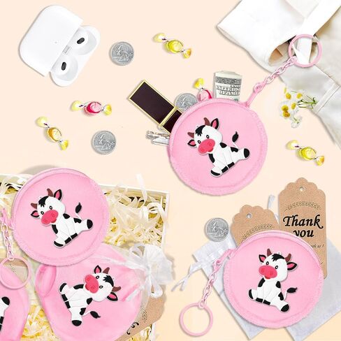 15 Pack Cow Coin Presh مع سلسلة مفاتيح السوستة ، حزب Bag Bag Party لزخارف حفلة عيد ميلاد البقر ، وحيوان مزرعة تحت عنوان الطفل ، ومكافآت كرنفال المدرسة ، والسفر ، وجائزة الفصل الدراسي in Kuwait