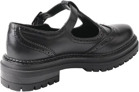 TMA EYES Women's Classic Buckles & T-Strap Platform Mid-Heel Square Heels Oxfords Dress Shoes in Saudi Arabia
