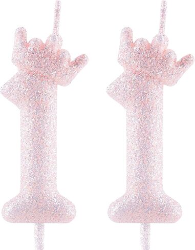 2nd Glitter White Crown Birthday Candles, Classic White Birthday Number Candle for Cake Topper Decorations Girls Wedding Anniversary Celebration Happy Party Supplies in Kuwait