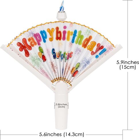 Creative Birthday Cake Candles with Fan-Shaped Banner - Unique Chinese 'Happy Birthday' Design for Candles, Gift for Celebrations (English Text) in Kuwait