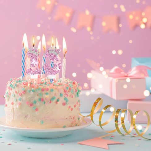 رقم عيد ميلاد الشموع ، الوردي اللامع تاج الفراشة فرقة عيد ميلاد سعيد الترتر العدد الكعكة الكعكة توببر ديكورات لحفل الزفاف الذكرى السنوية لوازم الاحتفال (18) in Saudi Arabia