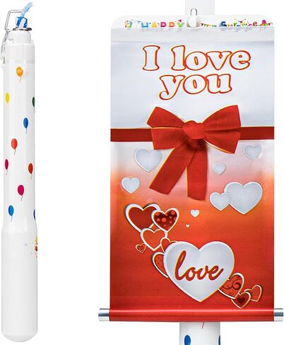 Creative Birthday Cake Candles with Fan-Shaped Banner - Unique Chinese 'Happy Birthday' Design for Candles, Gift for Celebrations (English Text) in Kuwait