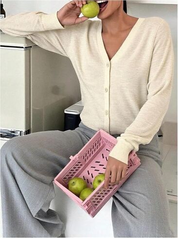 زر Oyoangle Women's Down Down Knit خفيفة الوزن كارديجان سيدات طويلة الأكمام سترة كارديجان in Saudi Arabia