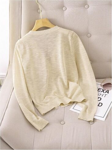 زر Oyoangle Women's Down Down Knit خفيفة الوزن كارديجان سيدات طويلة الأكمام سترة كارديجان in Saudi Arabia
