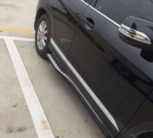 2pcs تشغيل لوحات تشغيل Honda CRV CR-V 2012-2016 خطوات جانبية كمل سيارة Nerf Bar ترقية جديدة مع جزيئات مضادة للانزلاق بالأبيض والأسود (للسيارات المخصصة فقط) in Saudi Arabia