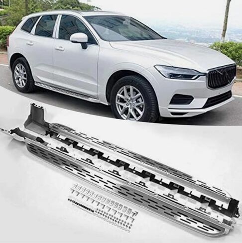 2PCS Running Boards for Volvo XC60 2018-2024 Side Steps Complete Kit Car Nerf Bar New Upgrade Black Panel with Anti-Slip Particles(for Dedicated Vehicles only) in Saudi Arabia