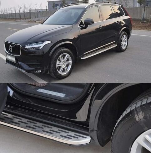 2pcs تشغيل لوحات تشغيل Volvo XC90 2016-2025 خطوات جانبية كاملة Car Nerf Bar ترقية جديدة للوحة سوداء مع شظية جزيئات مضادة للانزلاق (للسيارات المخصصة فقط) in Saudi Arabia