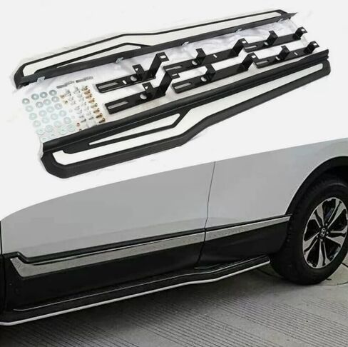 2pcs تشغيل لوحات تشغيل Honda CRV CR-V 2017-2022 خطوات جانبية كمل سيارة Nerf Bar ترقية جديدة مع جزيئات مضادة للانزلاق بالأبيض والأسود (للسيارات المخصصة فقط) in Saudi Arabia