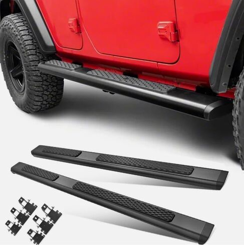 2PCs تشغيل لوحات Jeep Wrangler JK 4Door 2007-2017 خطوات جانبية كاملة من Carf Bar NERF LANDGER NEW مع جزيئات مضادة للانزلاق (للمركبات المخصصة فقط) in Saudi Arabia
