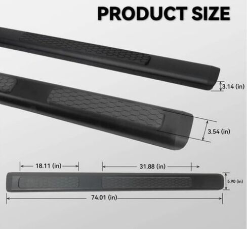 2PCs تشغيل لوحات Jeep Wrangler JK 4Door 2007-2017 خطوات جانبية كاملة من Carf Bar NERF LANDGER NEW مع جزيئات مضادة للانزلاق (للمركبات المخصصة فقط) in Saudi Arabia