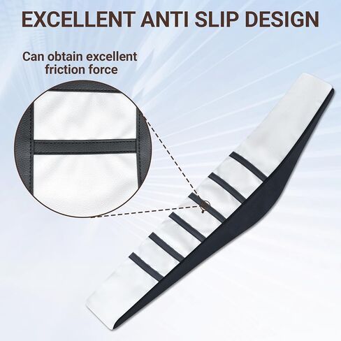 Guts Seat Cover, White Stripe Universial Dirt Bike Seat Cover Non-Slip Ribbed Rubber Seat Covers for Motorcycle Motorcross Enduro, Black in Saudi Arabia
