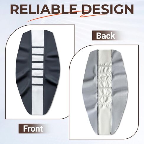 Guts Seat Cover, White Stripe Universial Dirt Bike Seat Cover Non-Slip Ribbed Rubber Seat Covers for Motorcycle Motorcross Enduro, Black in Saudi Arabia
