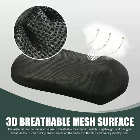 Motorcycle Seat Cover, Honeycomb Breathable Heat-insulating Sun-proof Seat Pad, Fully Covered Velcro-mounted Deatchable and Cleanable Anti-scratch Protector, for Most Motorcycles (Black #L) in Saudi Arabia