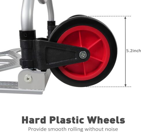 عربة Dolly Truck Truck القابلة للطي ، عربة يد من الألومنيوم المحمولة مع مقبض تلسكوب وعجلات PP+EVA ، مضغوطة وسهلة للتخزين للتنقل والتسوق والمكتب واستخدام السفر in Saudi Arabia