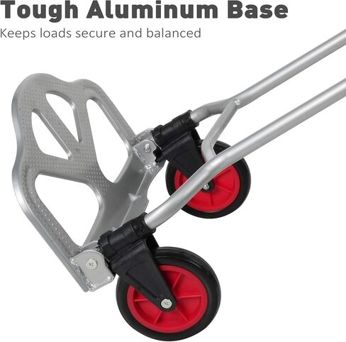 عربة Dolly Truck Truck القابلة للطي ، عربة يد من الألومنيوم المحمولة مع مقبض تلسكوب وعجلات PP+EVA ، مضغوطة وسهلة للتخزين للتنقل والتسوق والمكتب واستخدام السفر in Saudi Arabia