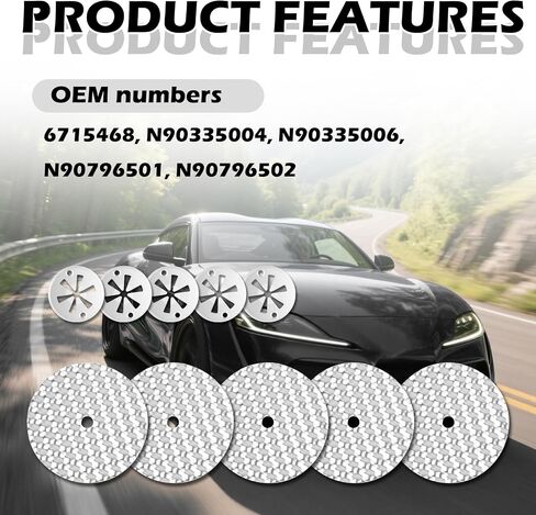 10pcs مقاطع درع حرارة السيارة وغسالات ، مقاطع درع حرارة العادم استبدال OEM#N90796502/N90335006 ، Universal Heats Shields Automotive Kit لإكسسوارات السيارة السفلية (النمط أ) in Saudi Arabia