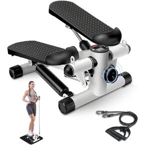 Steppers for Exercise at Home, Stair Stepper with Resistance Bands for Home Fitness, Mini Stepper with 331 LBS Loading Capacity, Stepper Portable Home Workout Exercise Equipment