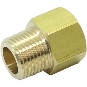 2 Pcs 3/8" NPT Pipe Male x M16 x1.5 Female Metric Gauge Adapter Brass