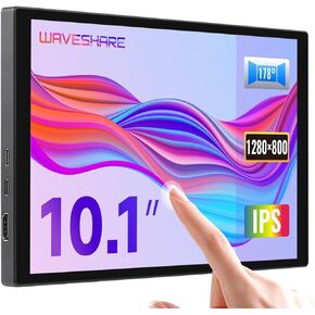 Waveshare 10.1inch Capacitive Touch Display, 1280×800 Resolution, Supports All Versions of Raspberry Pi, Supports Jetson Nano, VisionFive2, PC and Smartphone