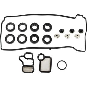 Valve Cover Gasket Set Compatible with 2002-2012 Honda Accord CR-V Civic Element A-cura CSX RDX RSX TSX Replaces ES73071 15815-RAA-A02 15845-PNA-003 12341RAAA00 VS50614R