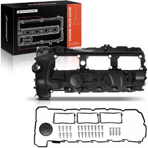 A-Premium N55 Engine Valve Cover Kit with Gasket & Bolt & Oil Cap Compatible with 2011-2019 BMW Model - 328i 335i 435i 530i 535i 640i 740i 740Li (xDrive) X3 X5 X6, 3.0L Turbo, Replace # 11127570292