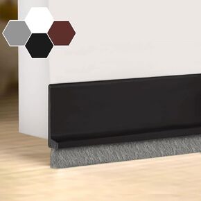 Door Sweep for Bottom of Door, Integrated Bottom Door Draft Stopper with Brush, Self-Adhesive Under Door Seal for Dust/Noise/Hot or Cold Air Insulation, Black 39.37" L/1" W in Saudi Arabia