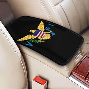 American Flag Skull Patriotic Car Center Console Pad, Universal Waterproof Car Armrest Seat Box Cover, Car Interior Accessories, Auto Armrest Cover Protector for Most Vehicle, SUV, Truck, Car