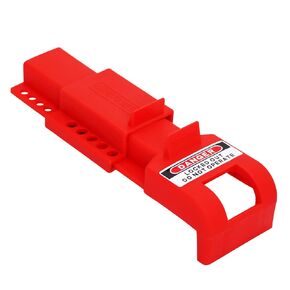 TRADESAFE Butterfly Valve Lockout - Red Valve Lockout Device for 3 11/32 inch Valve Head Diameter, Premium Grade Water and Propane Shut Off Valve Lock, Quick Installation