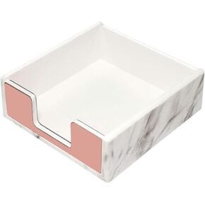 Marble White Sticky Notes Holder，Memo Sticky Holder for 3" x 3" Adhesive notepads Storage Tray Despensers Office Desk Accessories Suppplies