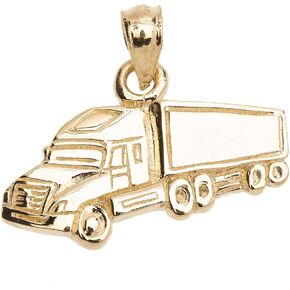 10k Yellow Gold Big Rig Truck Driver Pendant (25mm x 19mm) Weight: 2.7 Grams