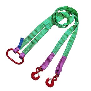Two Leg Bridle Web Sling 6.5ft 4410lb Web Slings Belt Type with hook2.0 m 2000 kg Lightweight and Flexible Capacity Steel Sling[2leg 2.0 t]