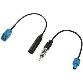 Mtsooning 2PCS Car Radio Antenna Adapter Universal Vehicle FM AM Radio Fakra Z Male Female to DIN Plug Connector Cable Replacement for Car Stereo Audio HD Head Unit CD Media Player Receiver
