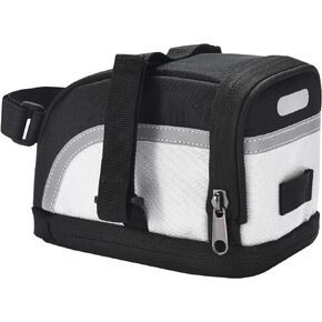 PRO BIKE TOOL Bike Saddle Bag - 11.8 x 3.5 inches - Efficient Cycling Storage Solution, Durable and Weatherproof, Easy Access, Sleek Compact Design, Versatile Mounting Options for Cyclists - Black