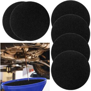 6Pcs Oil Drain Splash pad,Applicable to Oil pan for Oil Change, Oil drip pan, Oil Drain, for Automotive Repair and Technicians Oil Change pan Oil Mat ，Splatter Pad, Round Black 15 Inches