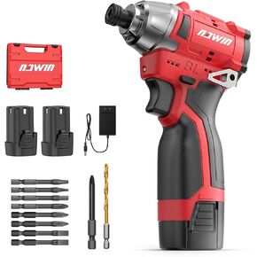 Cordless Impact Driver Kit 16.8V Max Torque 140Nm（105ft-lbs）High Rotation Electric Impact Driver Brushless Motor Continuously Variable Rechargeable 1/4" impact driver 2.0Ah Batteries