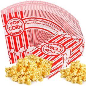 100 Pcs Popcorn Bags, 1 Oz Movie Night Paper Popcorn Bags Bulk Individual Servings for Popcorn Machine Kitchen Party Movie Theater, Carnival Party, Decorations Supplies (100)