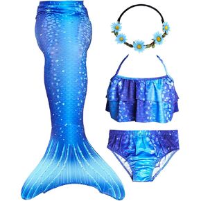 GALLDEALS حورية البحر بيكيني مجموعة ملابس السباحة للسباحة تأثيري حلي ثوب السباحة للأطفال الفتيات (لا المنوفية) in Kuwait