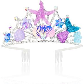 Mermaid Crown Mermaid Birthday Decorations Mermaid Costume Mermaid Tail Fish Scales Seashell Hair Accessories for Women and Girls Mermaid Headband Tiara Mermaid Birthday Party Gifts…