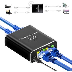 Aimrey Ethernet Splitter High Speed Gigabit, 1000Mbps Ethernet Splitter 1 to 3[3 Devices Simultaneous Networking], RJ45 Splitter Adapter with USB Power Cable, Internet Splitter for Cat5e/6/7/8 Cable