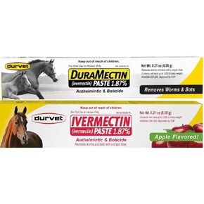 Durvet Ivermectin (Apple Flavor) & Duramectin Paste Dewormer - Bundle 6.08g 1.87 - 2 Pack