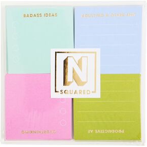 C.R. Gibson Mini Notepads, Squared Colorblock - 4 Pack Set, 50 Sheets per Pad - Stylish and Functional Stationery (CM34-25500)