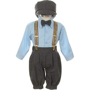 SK Vintage Dress Suit-Tuxedo Knickers Outfit Baby Boys & Toddler-Blue Houndstooth