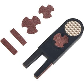 Lack of Fire Cue Tip Trimmer,Cue Tip Shaper 5 in 1 U Shaped Trimmer Billiards Tip Shaper with 8 Pcs Sandpaper