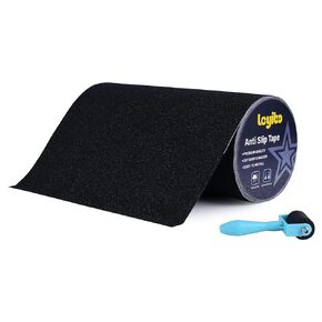 Anti Slip Traction Tape with Roller, 12 Inch x 35 Ft Non Slip Grip Tape for Skateboard, Waterproof Anti Skid Grit Roll for Stair Step Outdoor/Indoor, High Traction Non Skid Abrasive Stair Tread