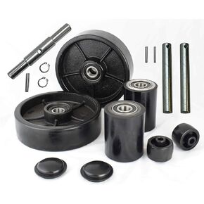 مجموعة كاملة من رافعة البليت/الشاحنة باللون الأسود مع المحور الخلفي، وعجلات القيادة 7 × 2 زوج، وبكرة تحميل أمامية 2.75 بوصة × 3.75 بوصة مع محامل معرف 20 مم بولي مداس أسود مع أسطوانة خروج الدخول وأغطية واقية in Kuwait