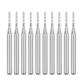 uxcell 10Pcs 0.7mm Carbide End Mill Engraving Milling Cutter CNC Router Bits for PCB Machine, 1/8" Shank