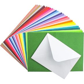 48 Pack Blank Folded Cards and Envelopes Colored Cards White Envelopes 5 x 7 Inch Colorful Greeting Cards 24 Assorted Colors Heavy Weight for Greeting,Invitation,Card Making